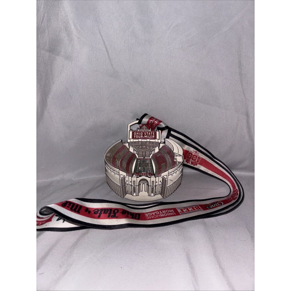 Ohio State Four 4 Miler 2023 Finisher Medal.  OSU Buckeyes Finish On The 50